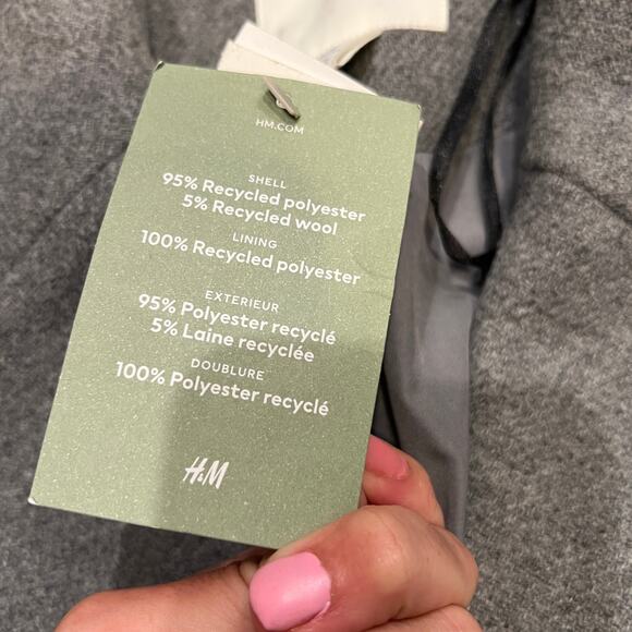 H&M Women's Double-Breasted Coat Size XS In Gray - Picture 11 of 13